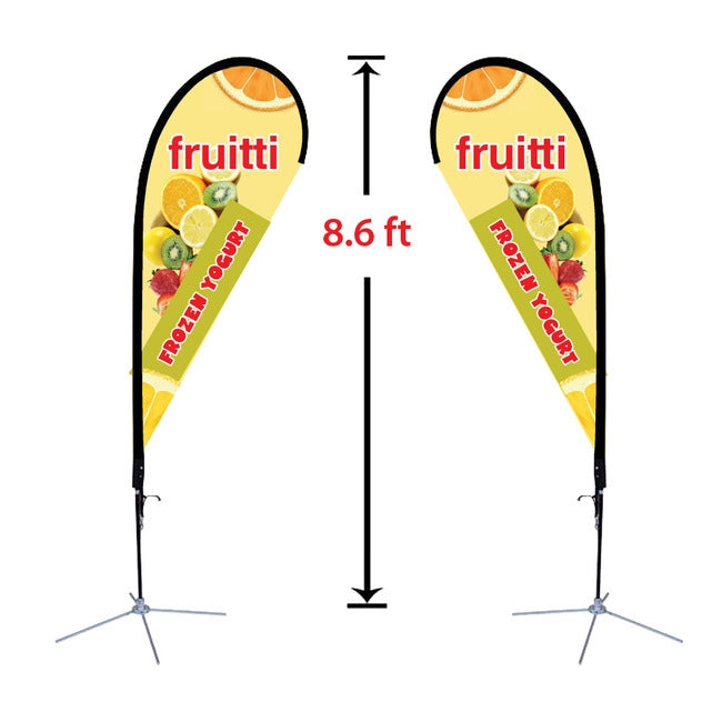 Replacement 33" x 71" Small Double-Sided Tear Drop Flag