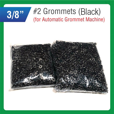 #2 Grommets - 3/8" - Black Color - for Automatic Grommet Machine (5000 pieces)
