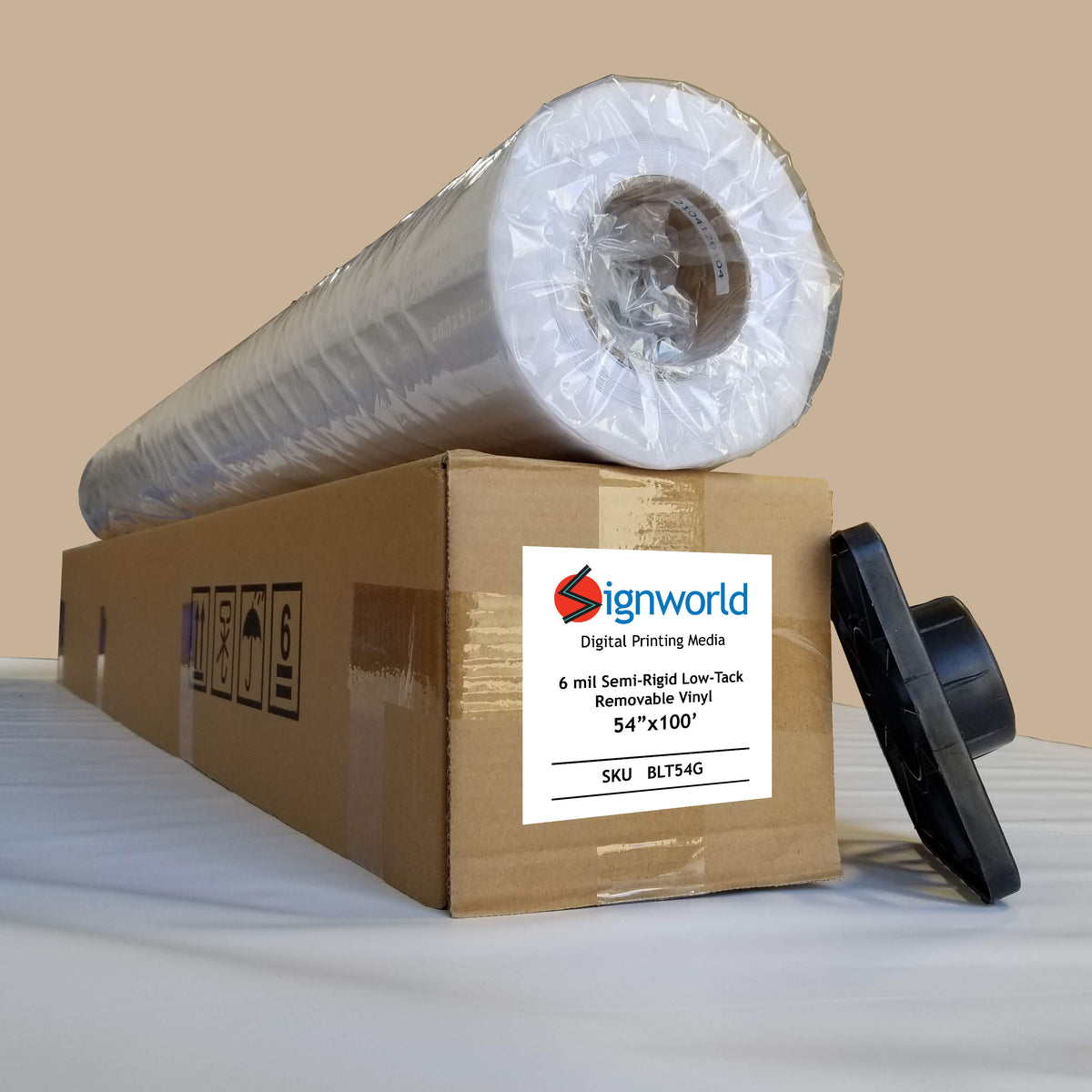 Signworld 6 mil Semi-Rigid Low-Tack Removable Vinyl 54" x 100' - Gloss