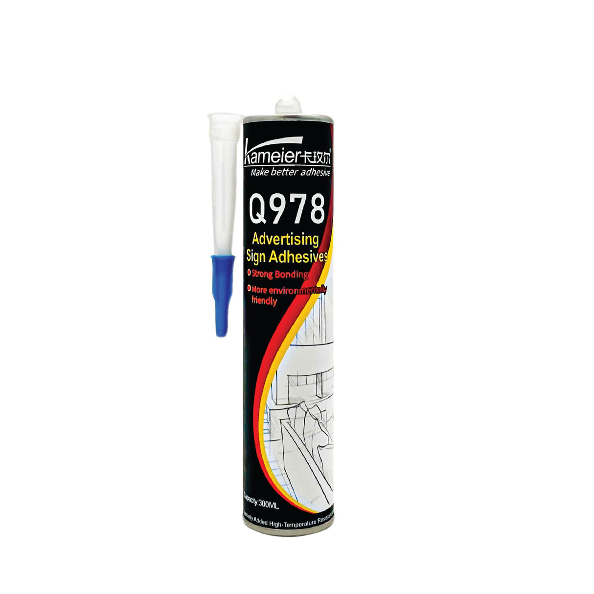 Heavy Duty Signage Contact Adhesive Sealant Q978 - High-Tack, Solvent-Rubber-Based Glue for Vinyl, Plastic, Metal & Acrylic - 10.14 oz Tube