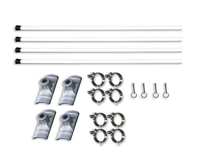 Street Pole Banner Brackets 24" Double Set with (2) 24" x 48" Vinyl Banners