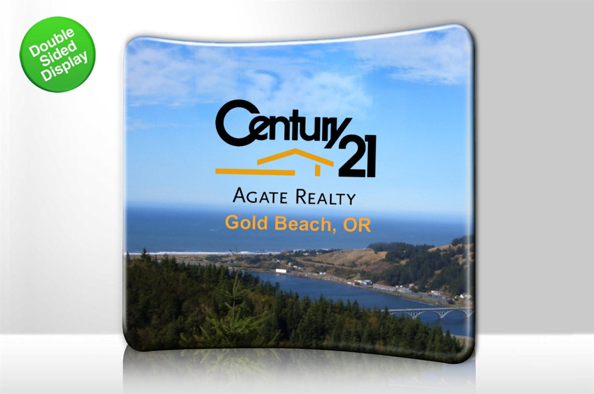 8 ft Curve Tube Display with Double Sided Fabric Print