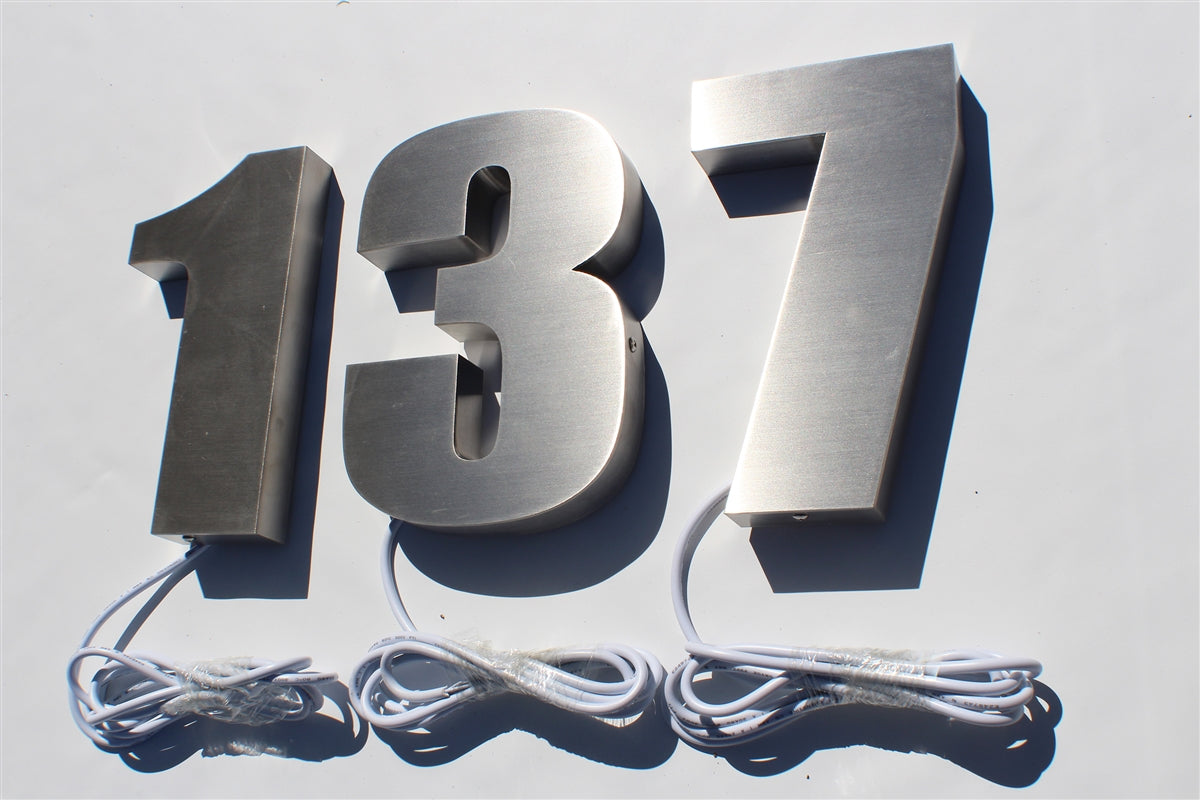 Halo/ Back Lit Stainless Steel Letters for Indoor & Outdoor Signage - 15"W X 8"H