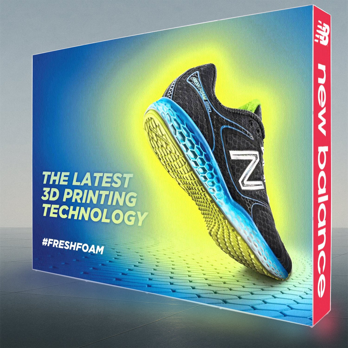 Illuminated 10 ft Pop Up Display with Double Sided Fabric Print