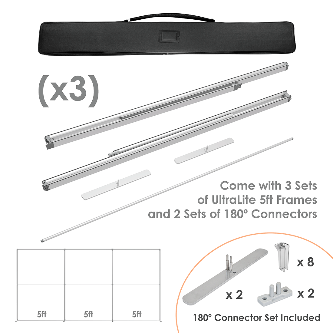 15 ft Ultrathin Display with Double Sided Print