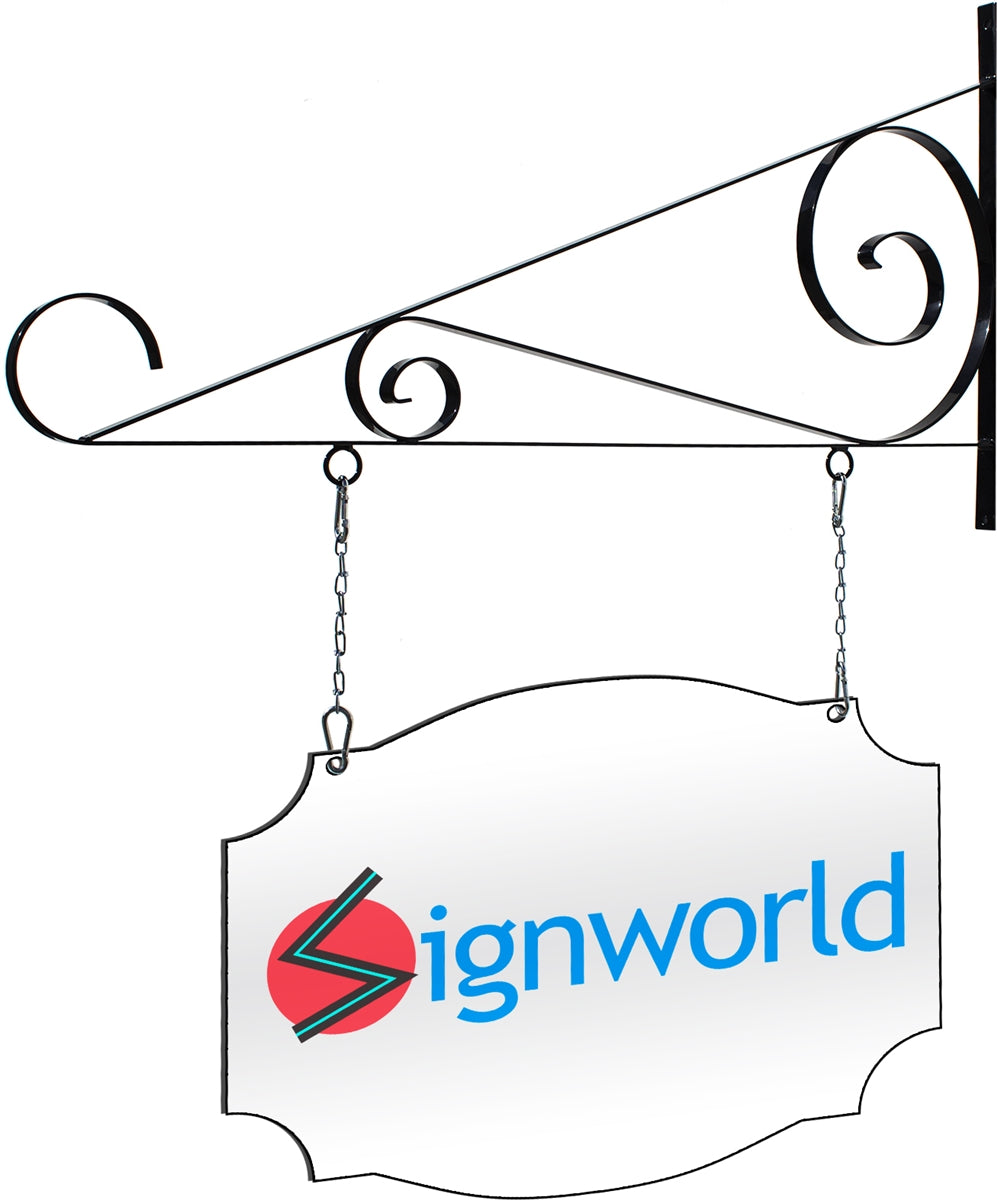 Replacement Double Sided Print for Scroll Bracket - 36" | Custom Shape 3