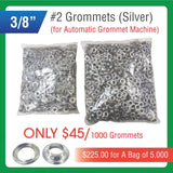 #2 Grommets - 3/8" - Silver Color - for Automatic Grommet Machine (5000 pieces)