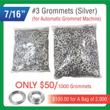 #3 Grommets - 7/16" - Silver Color - for Automatic Grommet Machine (2000 pieces)