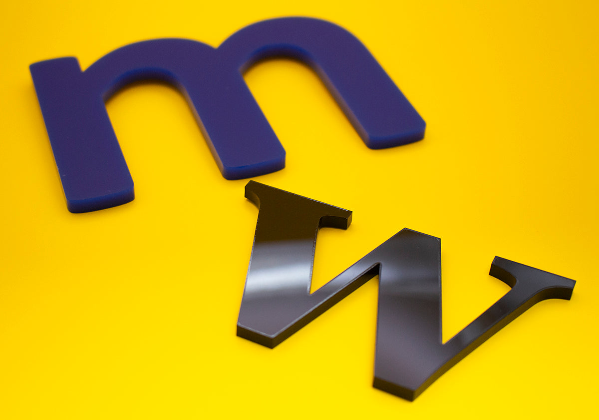 Custom Acrylic Laser Cut Sign Letters, Numbers, and Symbols - 1/4" (6mm) thick