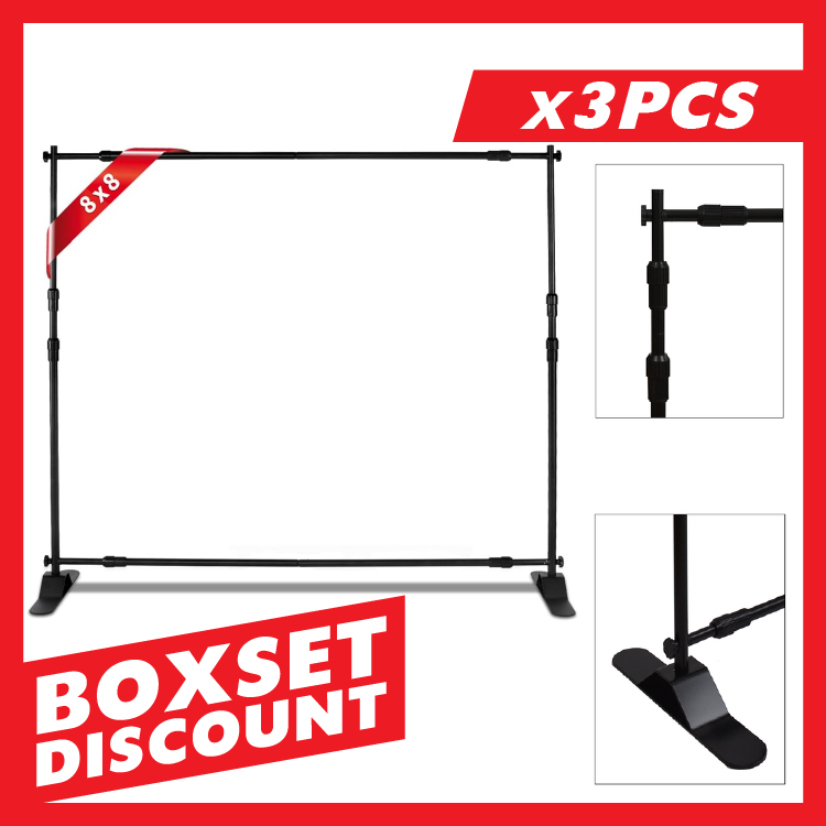 Telescopic Step & Repeat Banner Stand 8Ft - Stand Only [BOX SET OF 3]