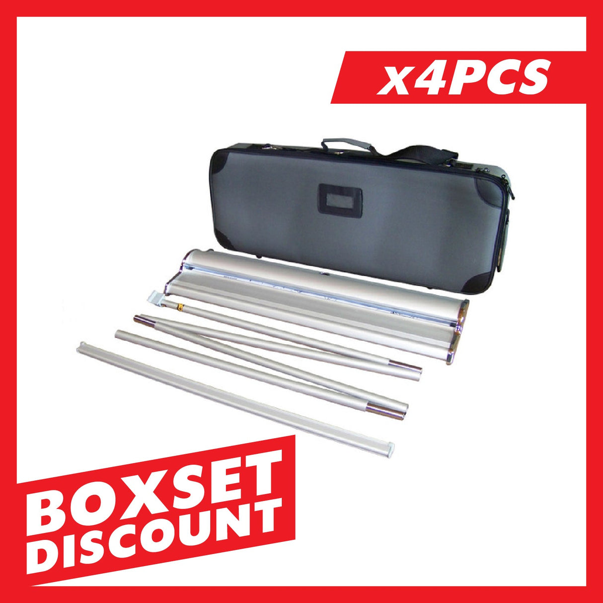HD Retractable Banner Stand 24" - Stand Only [BOX SET OF 4]