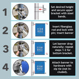 Street Pole Banner Brackets 36" with 36" x 48" Vinyl Banner