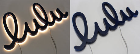 Halo/ Back Lit Painted Stainless Steel Letters for Indoor & Outdoor Signage - 48"W X 11"H