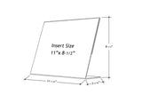 Acrylic Slant Back Display Sign Holder 11" x 8.5"
