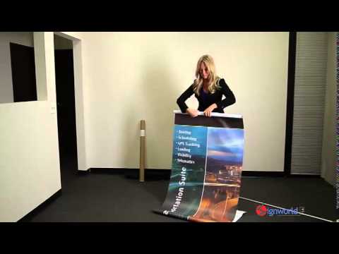 L Banner Stand 33" with Vinyl Print