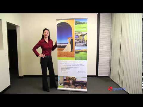 Double Sided 33" Retractable Roll Up Banner Stand - Stand Only [BOX SET OF 3]