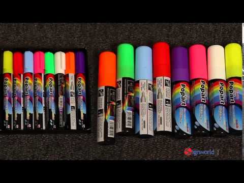 Fluorescent Liquid Chalk Markers Small Bullet Tip - Set of 8